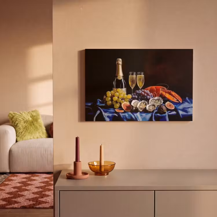 Canvas schilderij - Champagne - Luxe - Oesters — 2