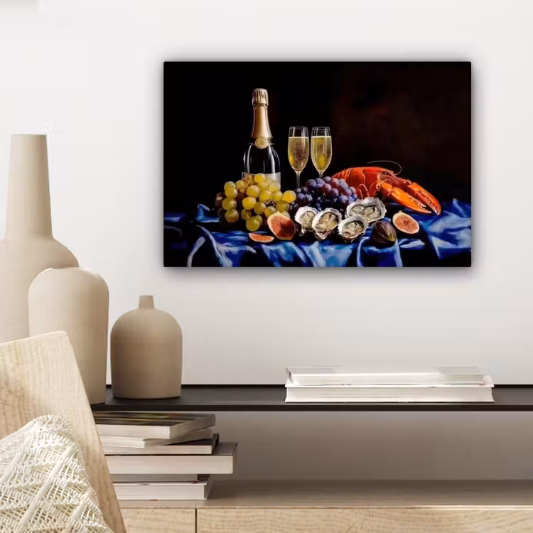 Canvas schilderij - Champagne - Luxe - Oesters — 5