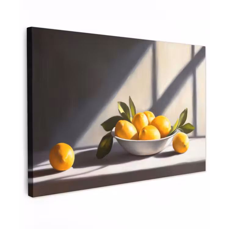 Canvas schilderij - Citroenen - Stilleven - Geel — 1