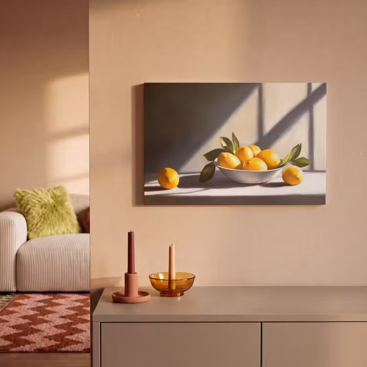Canvas schilderij - Citroenen - Stilleven - Geel — 2