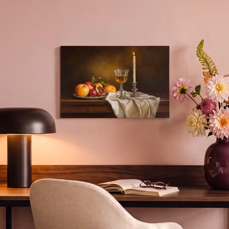 Canvas schilderij - Fruit - Stilleven - Wijn - Kaars — 4