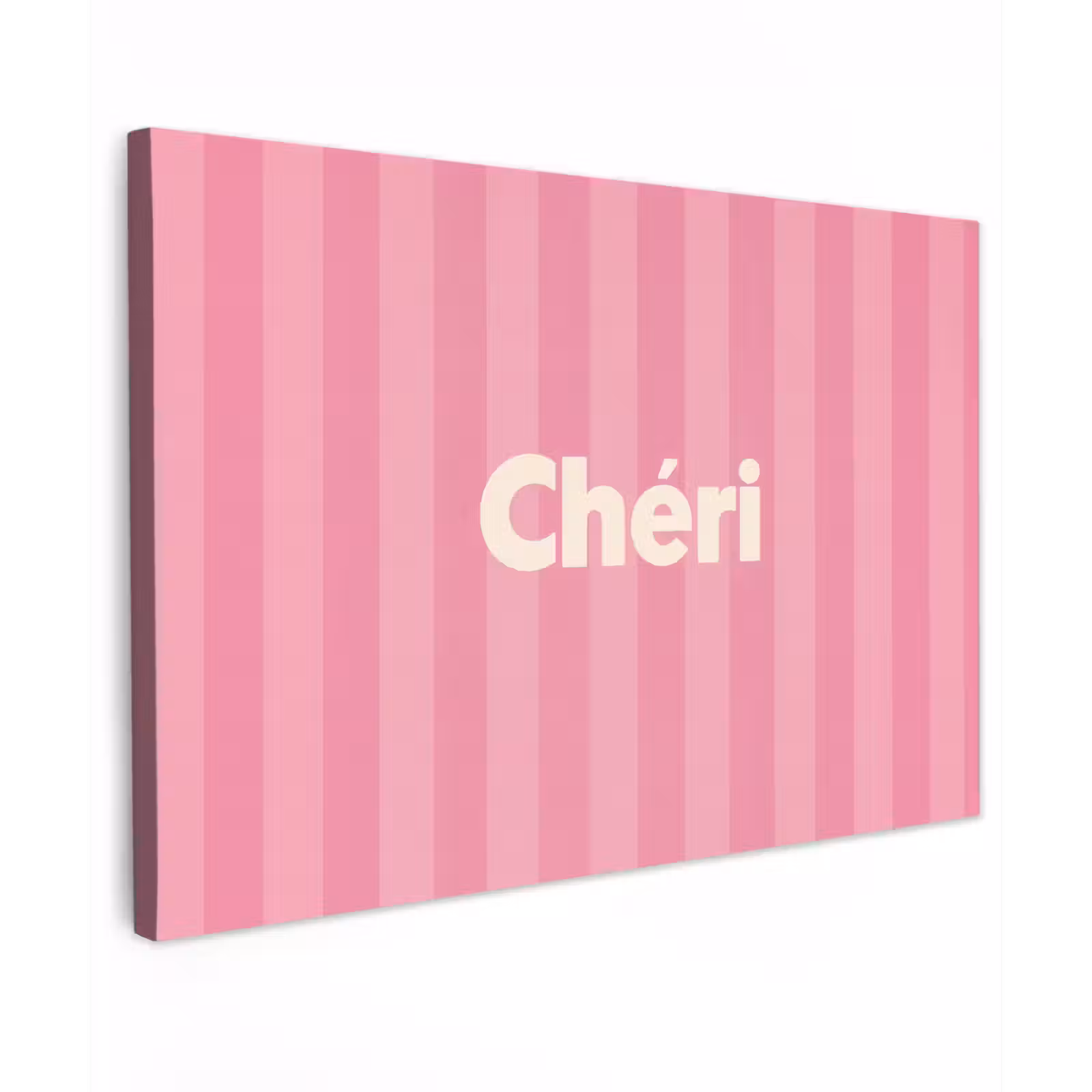 Canvas schilderij - Gestreept - Roze - Chéri — 1