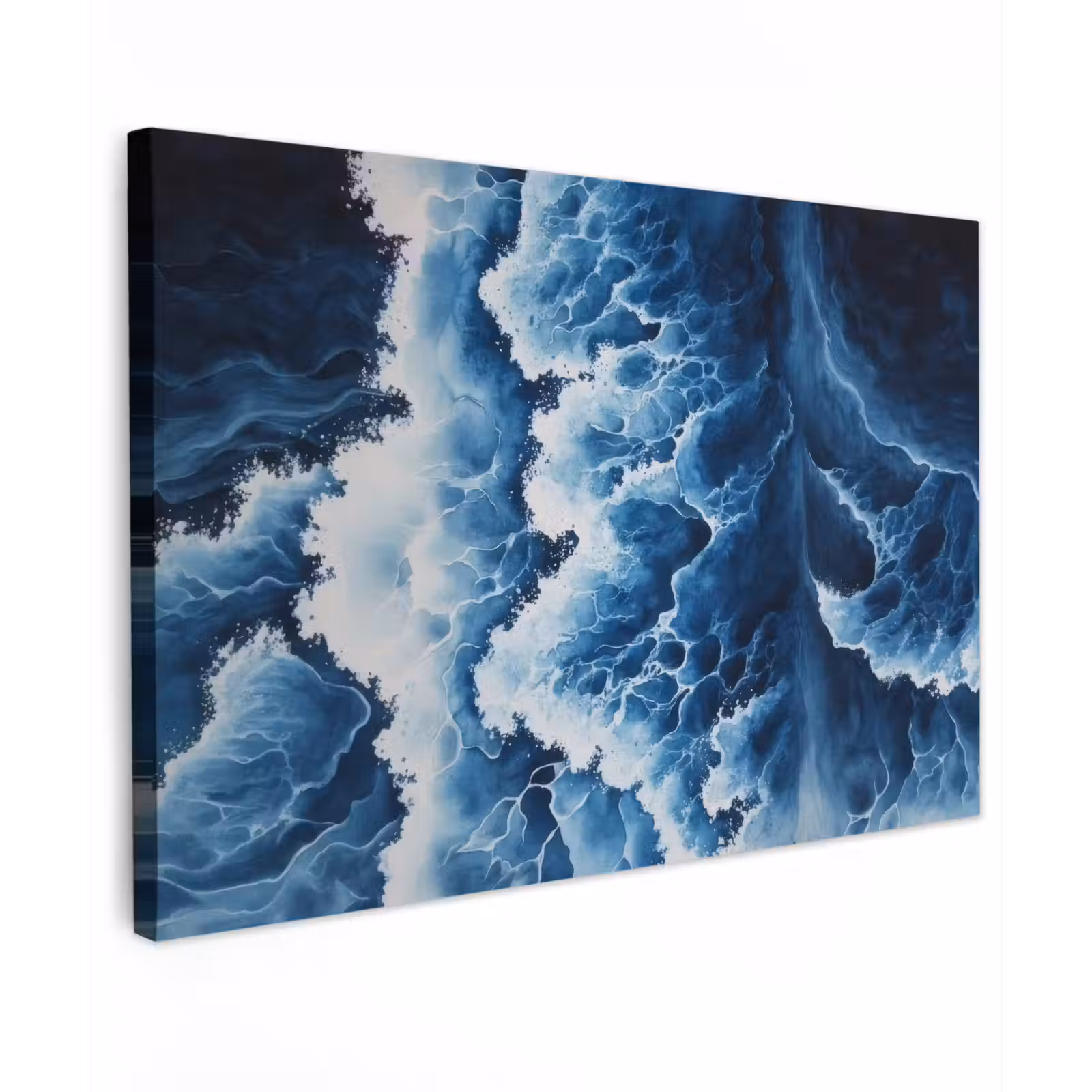 Canvas schilderij - Golven - Blauw - Schuim — 1