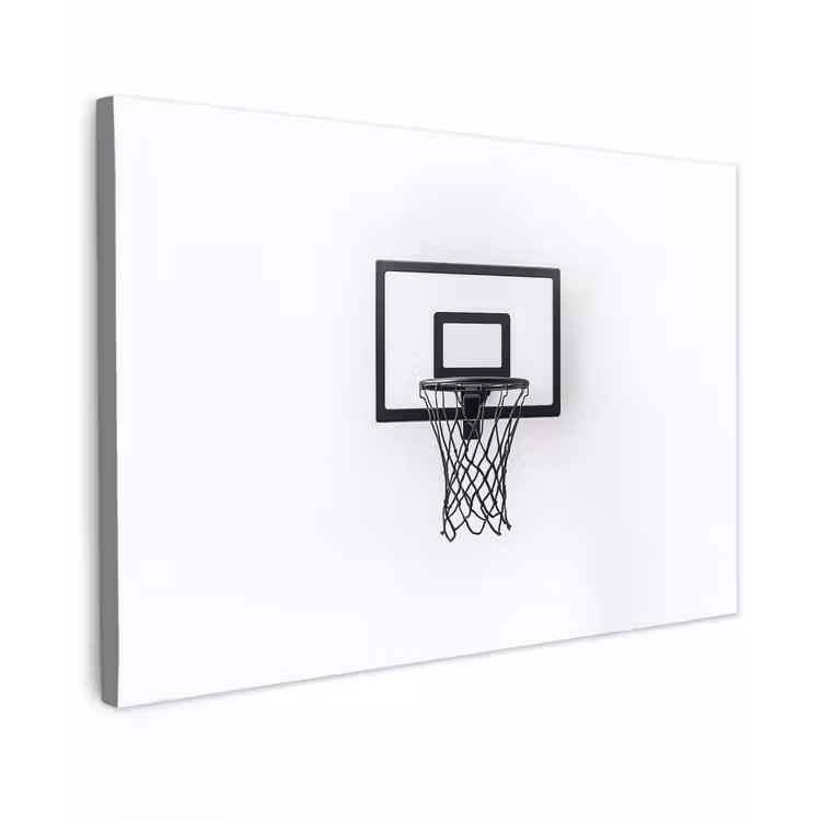 Canvas schilderij - Basketbalbord - Minimalistisch - Zwart — 1