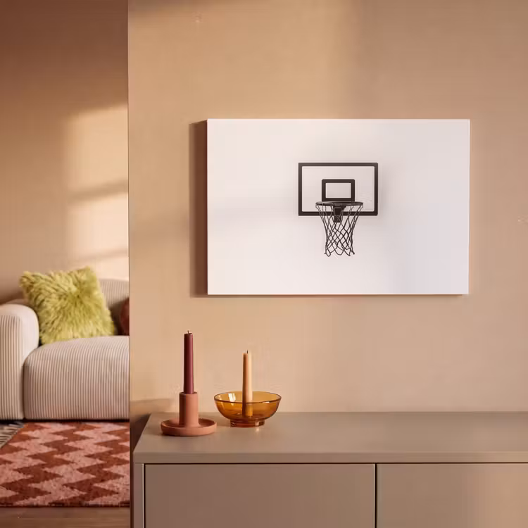 Canvas schilderij - Basketbalbord - Minimalistisch - Zwart — 2