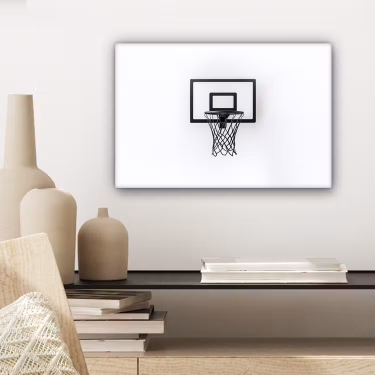 Canvas schilderij - Basketbalbord - Minimalistisch - Zwart — 5
