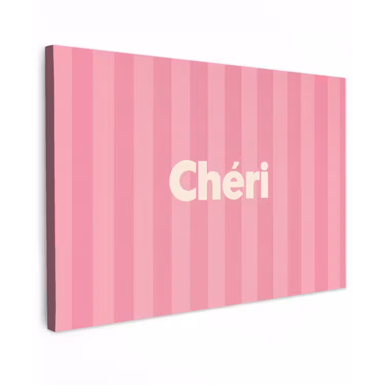Canvas schilderij - Gestreept - Roze - Chéri — 1