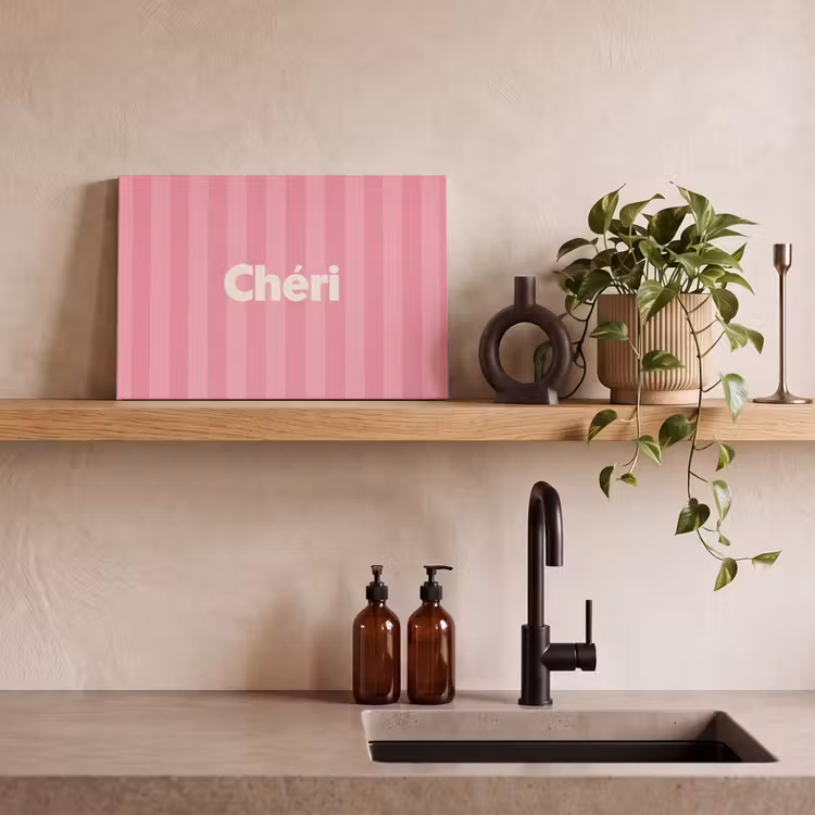 Canvas schilderij - Gestreept - Roze - Chéri — 3