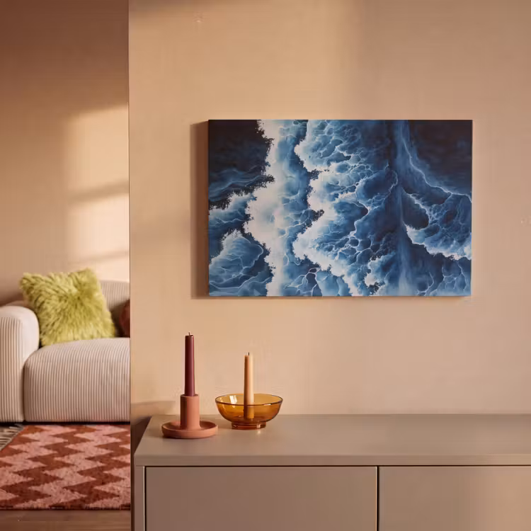 Canvas schilderij - Golven - Blauw - Schuim — 2