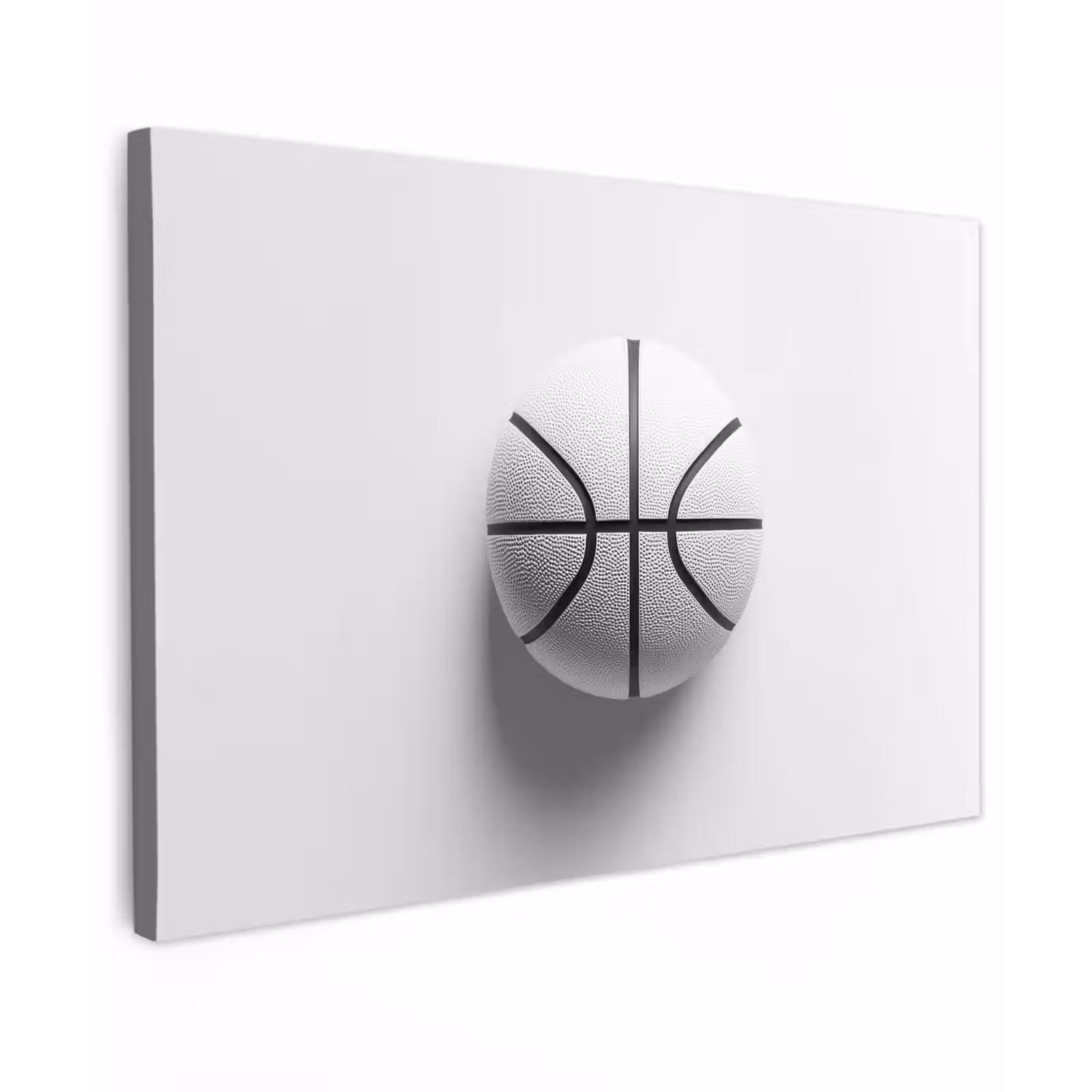 Canvas schilderij - Basketbal - Wit - Schaduw - Lijnen — 1