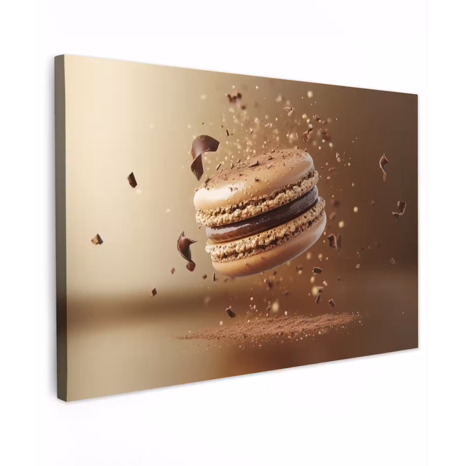Canvas schilderij - Chocolade - Macarons - Eten - Snoep — 1