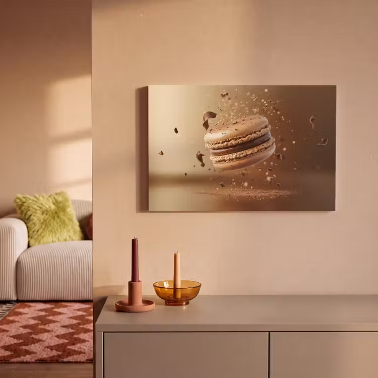 Canvas schilderij - Chocolade - Macarons - Eten - Snoep — 2