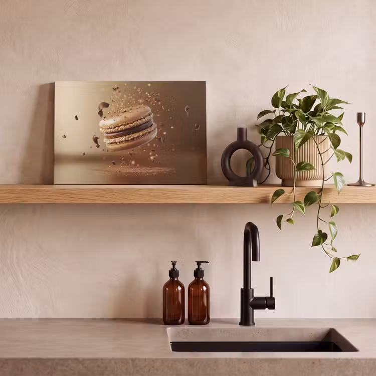 Canvas schilderij - Chocolade - Macarons - Eten - Snoep — 3