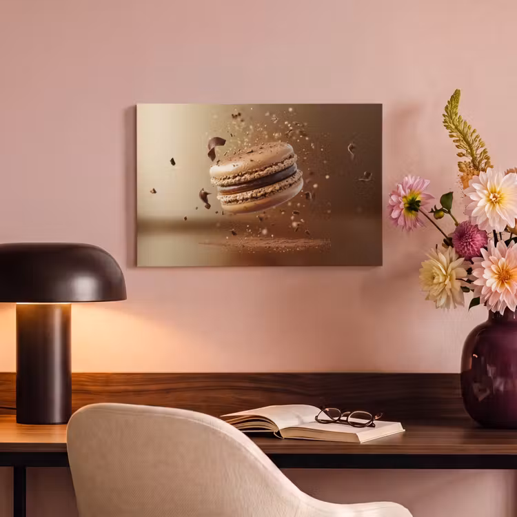 Canvas schilderij - Chocolade - Macarons - Eten - Snoep — 4