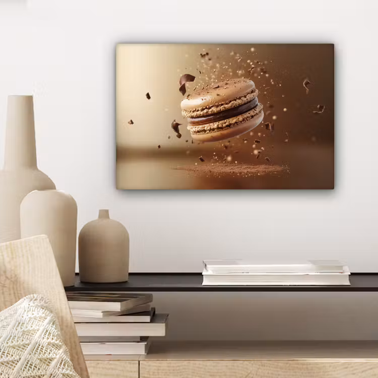 Canvas schilderij - Chocolade - Macarons - Eten - Snoep — 5