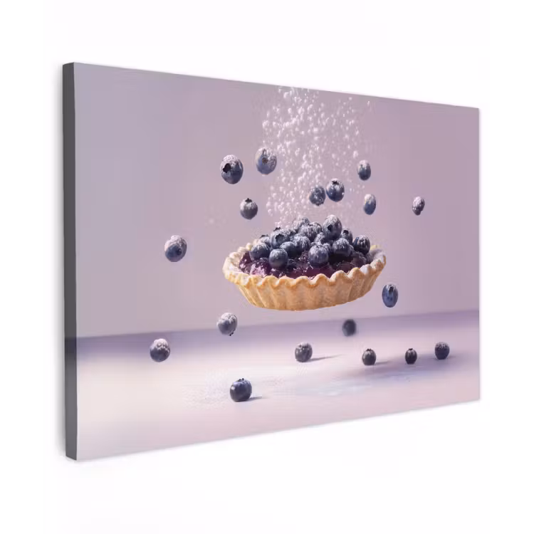 Canvas schilderij - Eten - Taart - Bessen - Blauw — 1