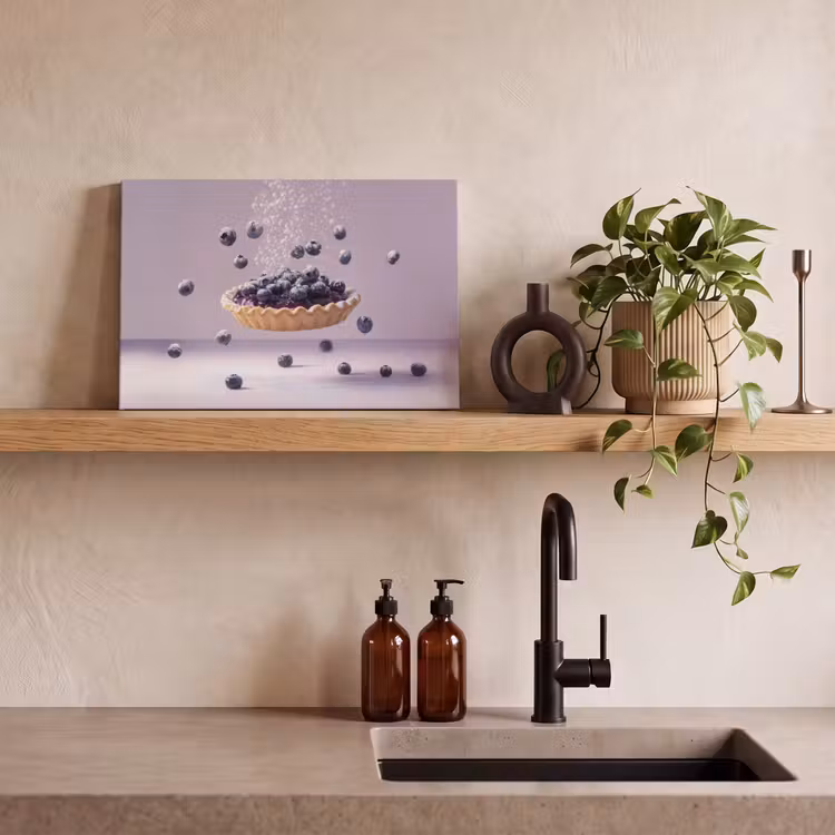 Canvas schilderij - Eten - Taart - Bessen - Blauw — 3