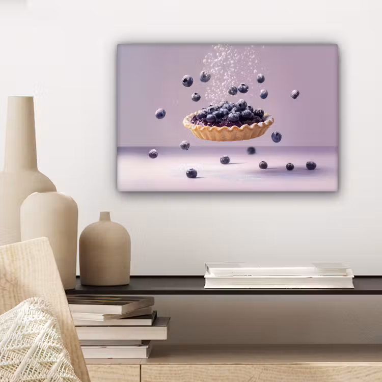 Canvas schilderij - Eten - Taart - Bessen - Blauw — 5