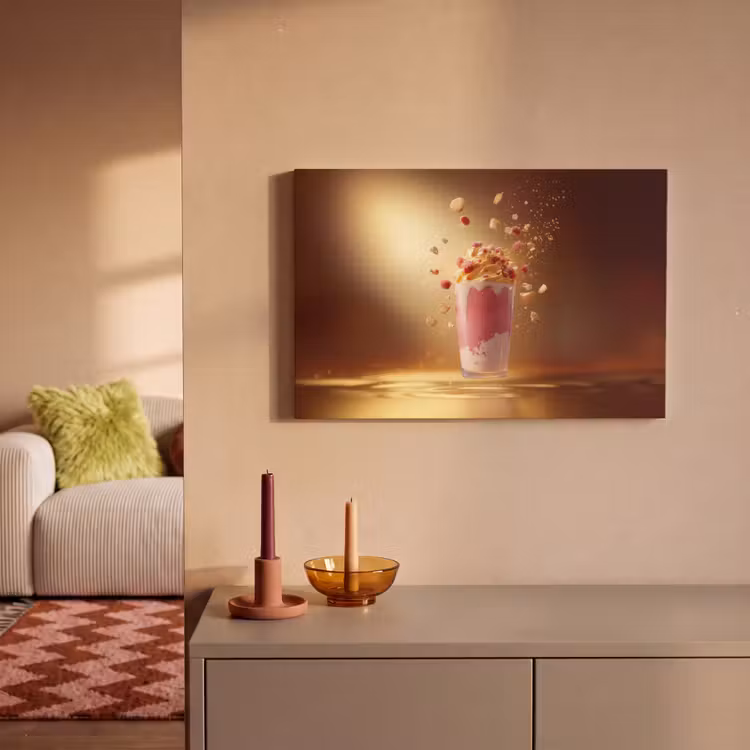 Canvas schilderij - Framboos - Smoothie - Drinken - Roze — 2
