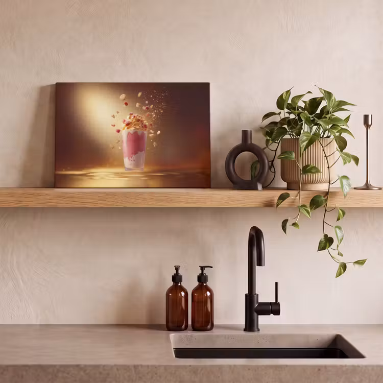 Canvas schilderij - Framboos - Smoothie - Drinken - Roze — 3