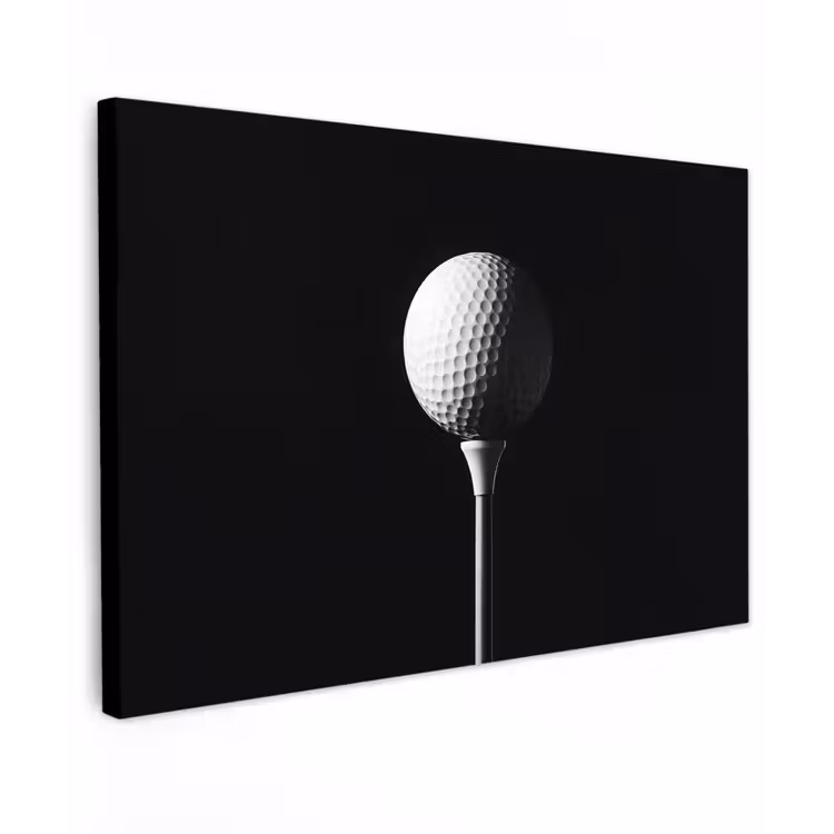 Canvas schilderij - Golfbal - Minimalistisch - Wit — 1