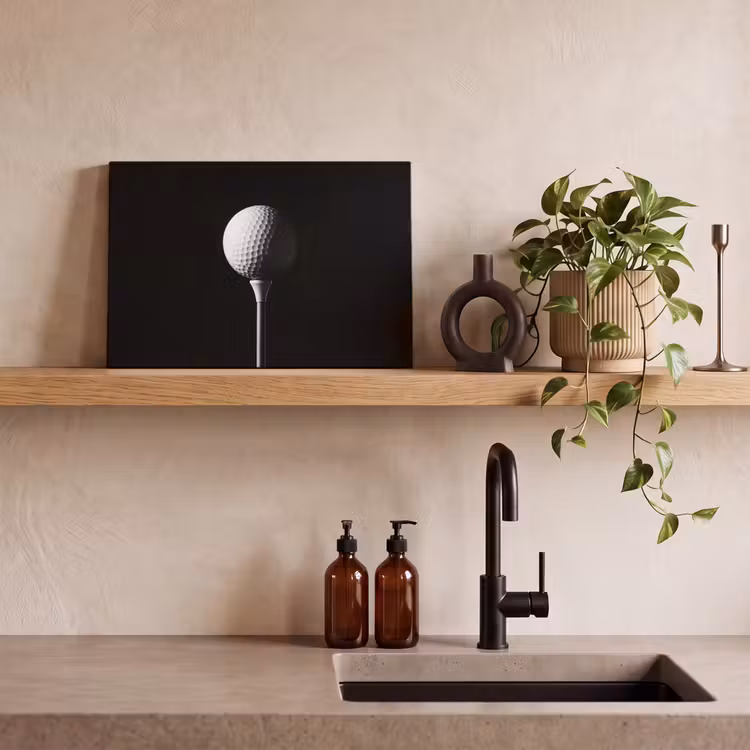 Canvas schilderij - Golfbal - Minimalistisch - Wit — 3