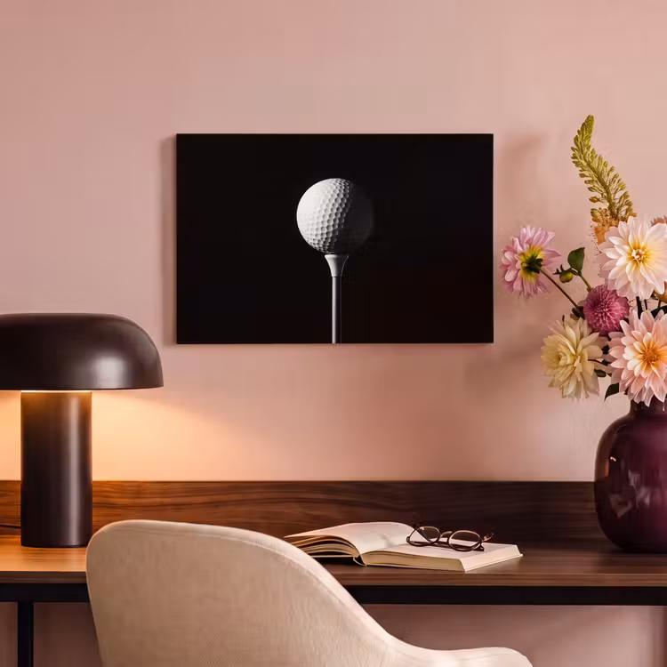 Canvas schilderij - Golfbal - Minimalistisch - Wit — 4