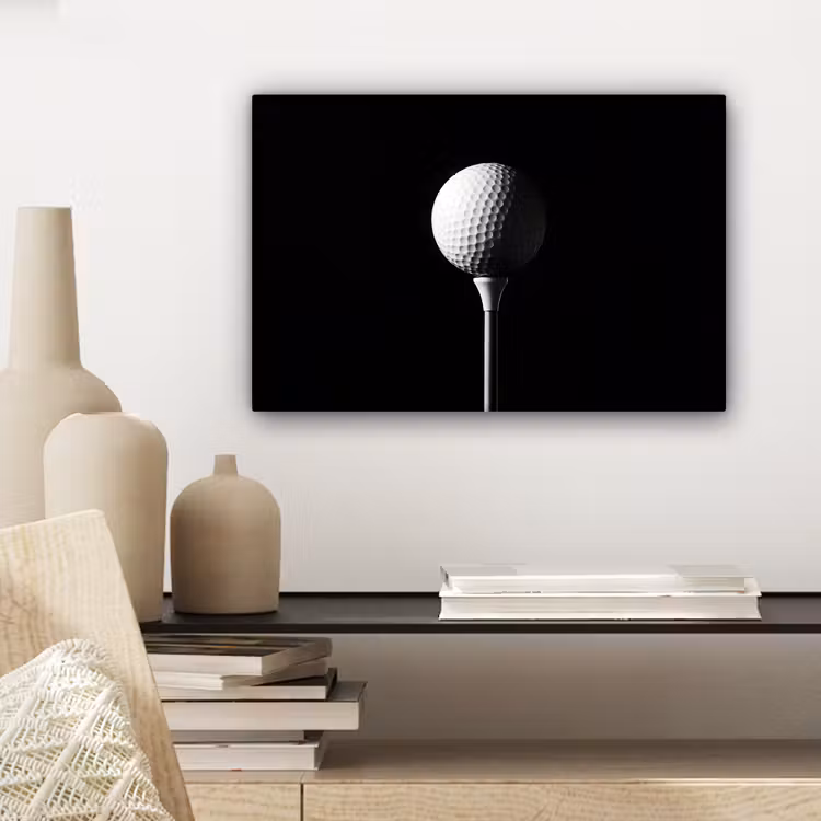 Canvas schilderij - Golfbal - Minimalistisch - Wit — 5