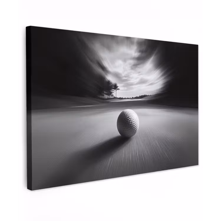 Canvas schilderij - Golfbal - Wazig - Zwart — 1