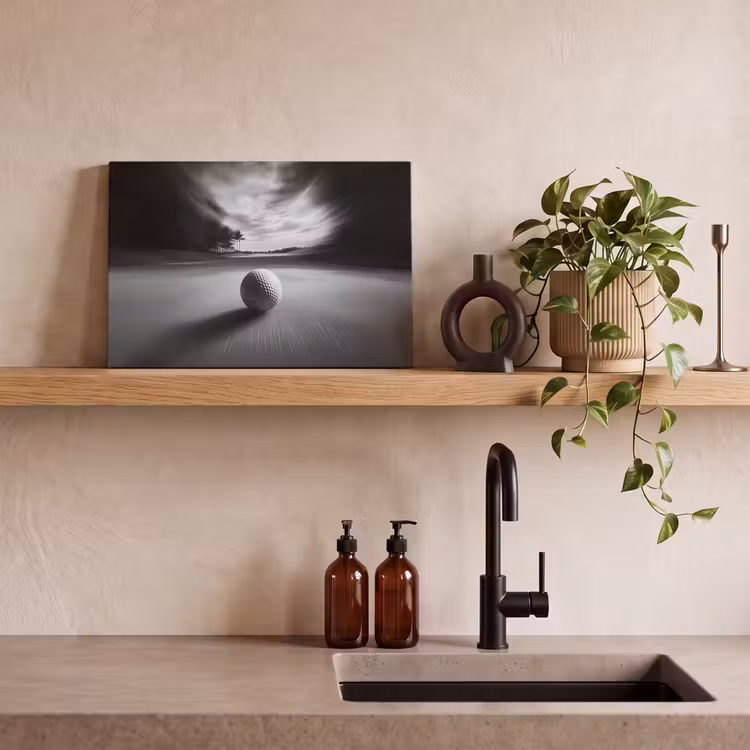 Canvas schilderij - Golfbal - Wazig - Zwart — 3