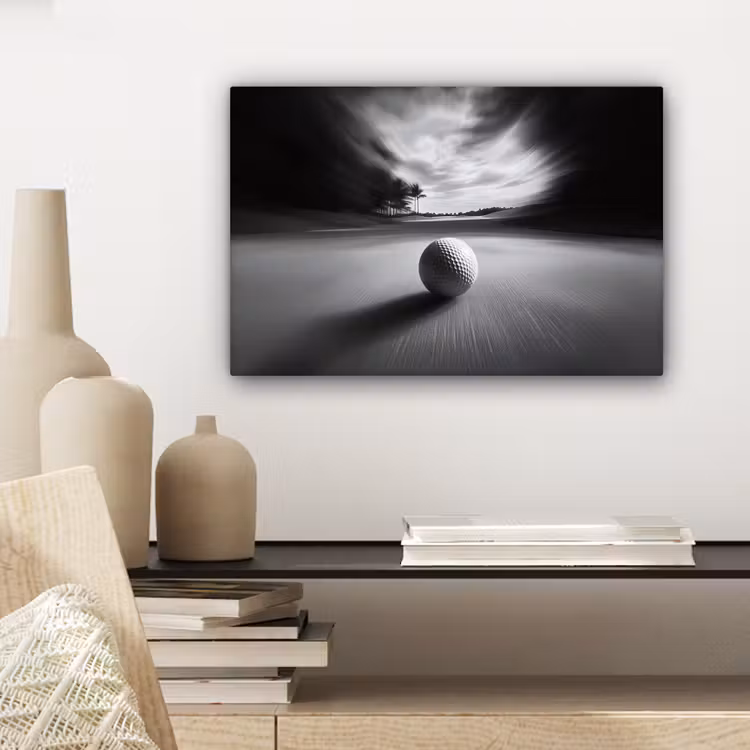 Canvas schilderij - Golfbal - Wazig - Zwart — 5