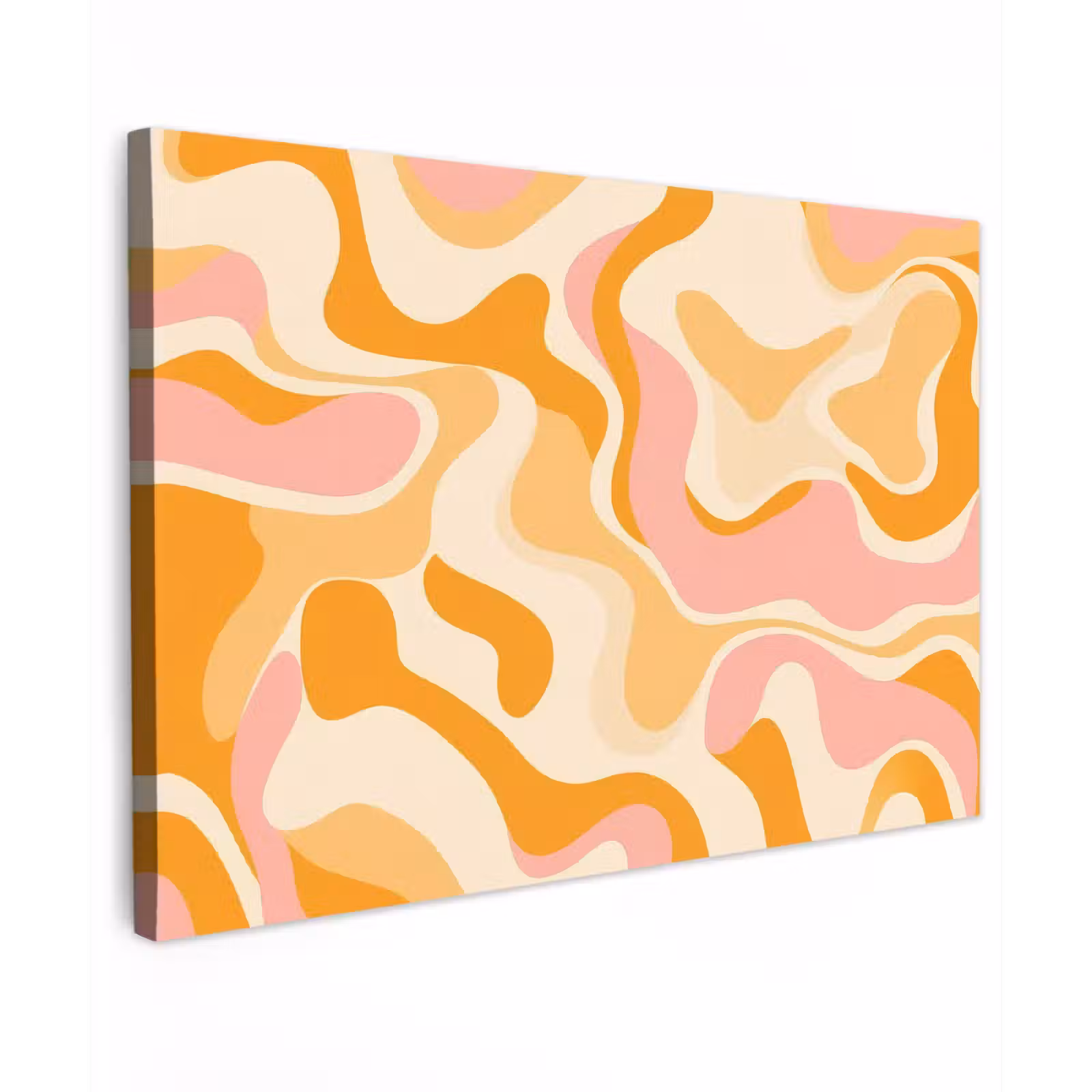 Canvas schilderij - Abstract - Golvend - Oranje — 1