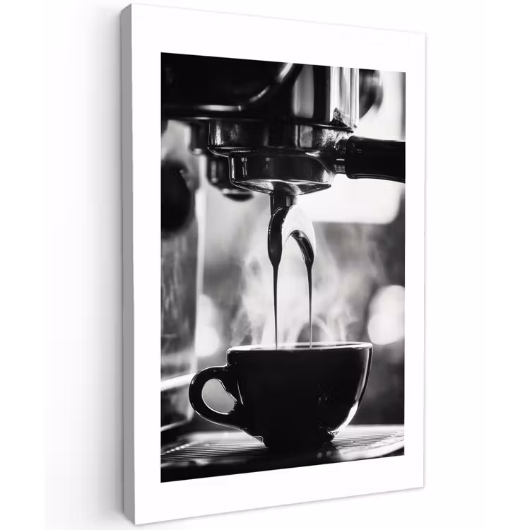 Canvas schilderij - Coffee - Espresso - Koffiemachine - Kop — 1