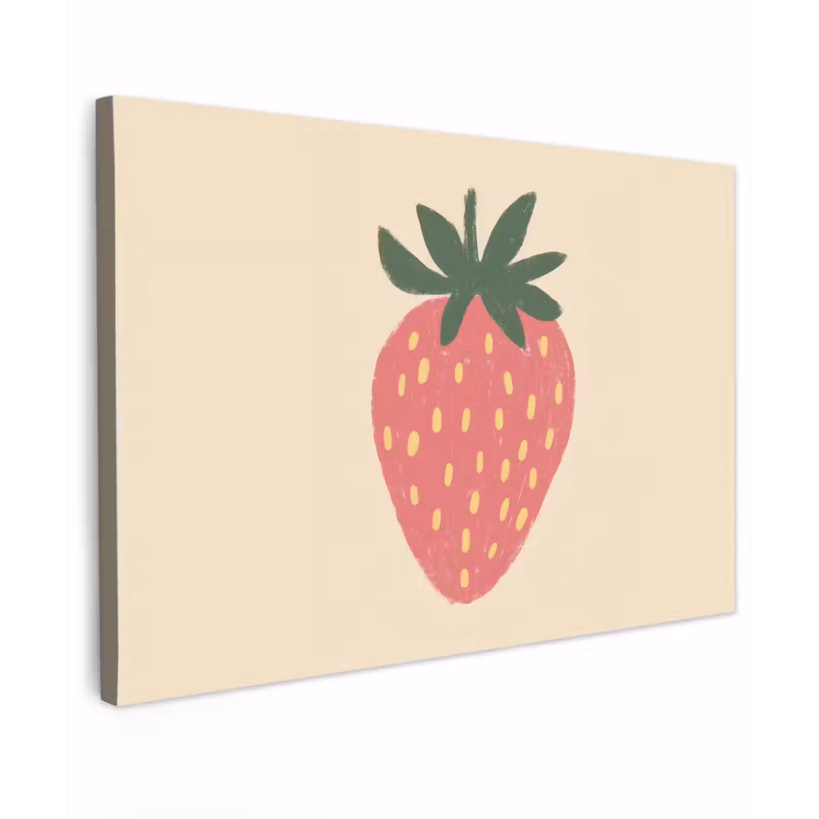 Canvas schilderij - Aardbei - Minimalistisch - Rood - Fruit — 1