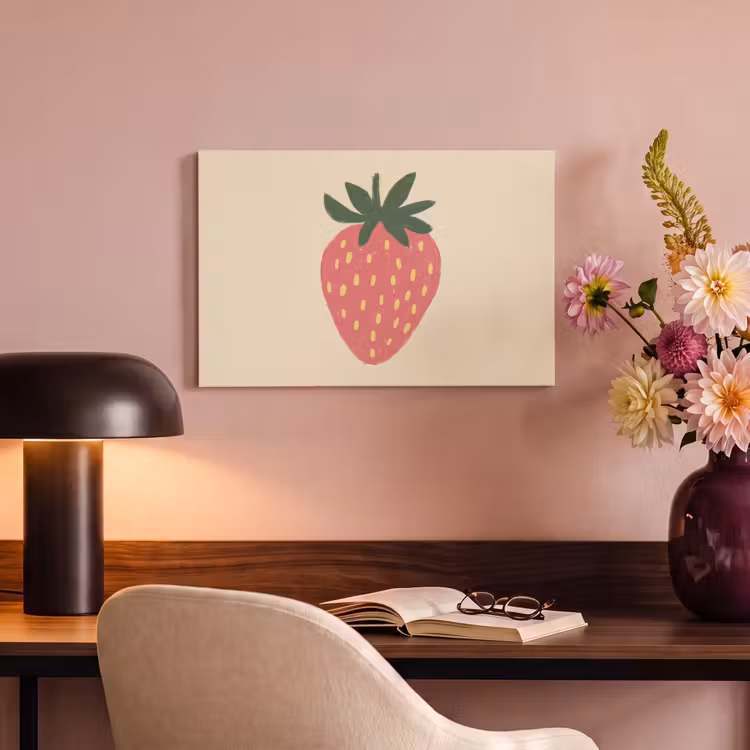 Canvas schilderij - Aardbei - Minimalistisch - Rood - Fruit — 4