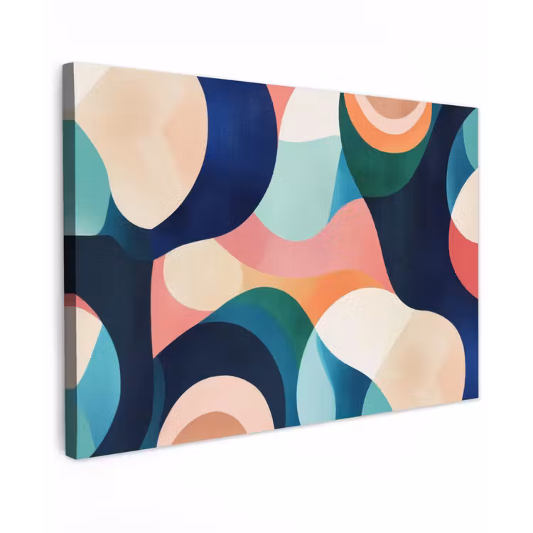 Canvas schilderij - Abstract - Blauw - Roze — 1