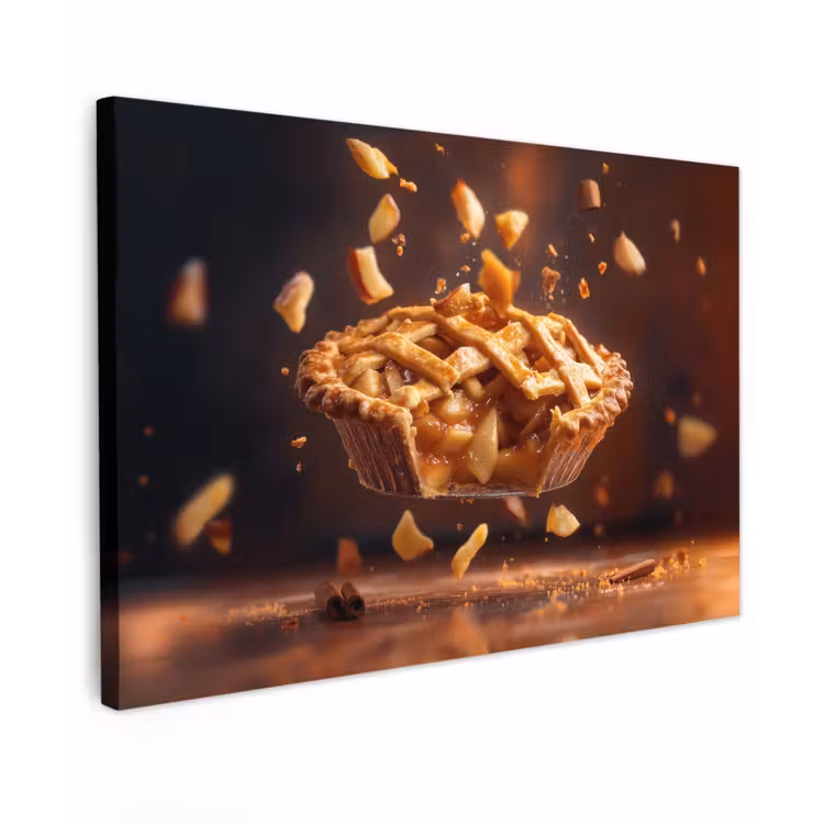 Canvas schilderij - Appel - Taart - Warm - Eten — 1