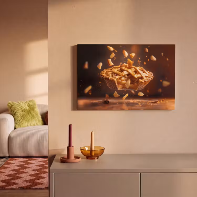 Canvas schilderij - Appel - Taart - Warm - Eten — 2