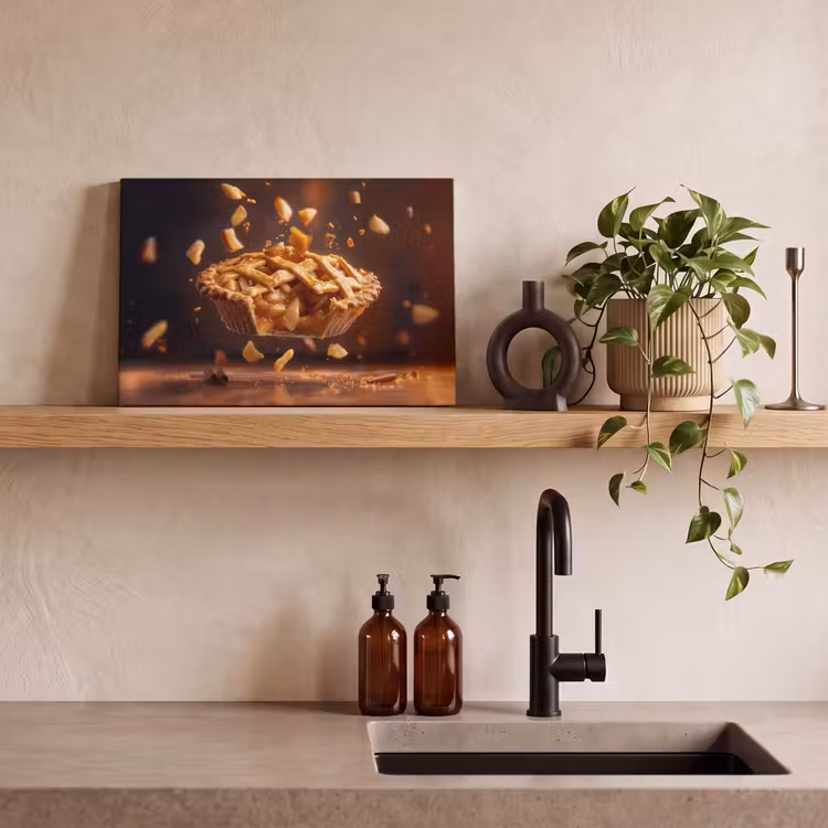Canvas schilderij - Appel - Taart - Warm - Eten — 3