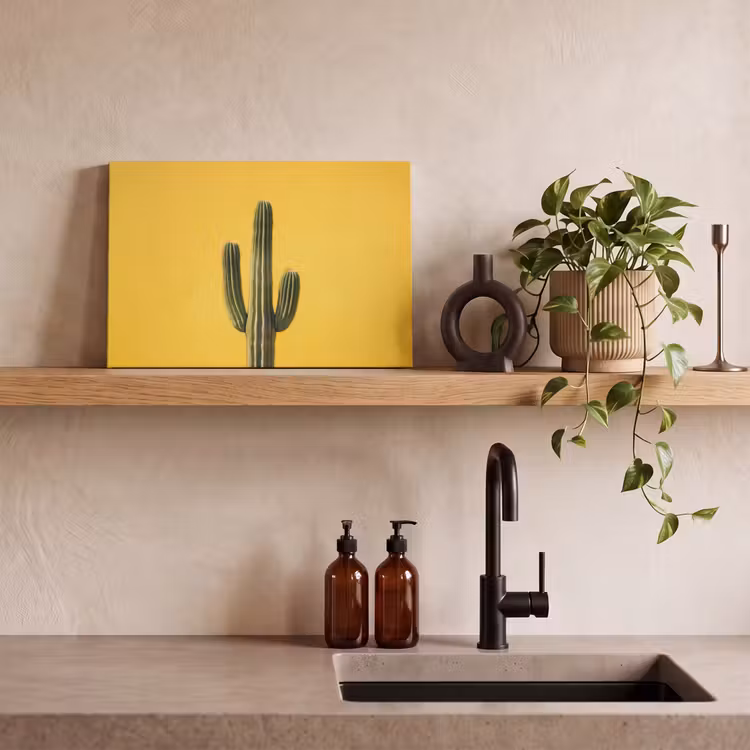 Canvas schilderij - Cactus - Groen - Minimalistisch — 3