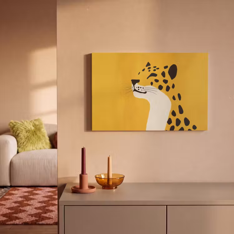 Canvas schilderij - Cheetah - Illustratie - Geel — 2