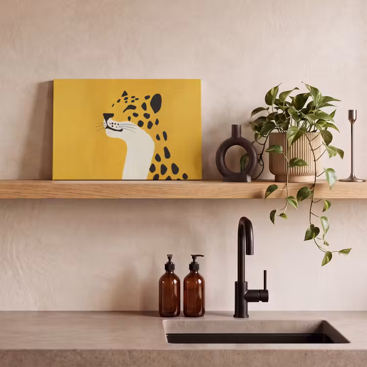Canvas schilderij - Cheetah - Illustratie - Geel — 3