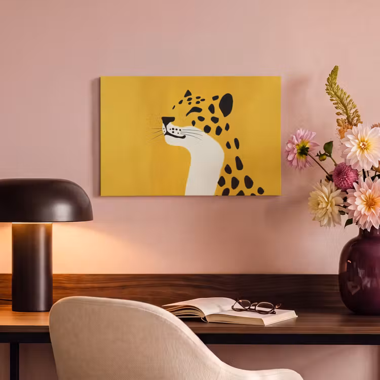 Canvas schilderij - Cheetah - Illustratie - Geel — 4