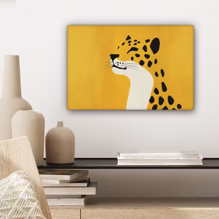 Canvas schilderij - Cheetah - Illustratie - Geel — 5
