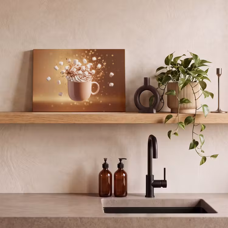 Canvas schilderij - Chocomelk - Drinken - Warm - Bruin — 3