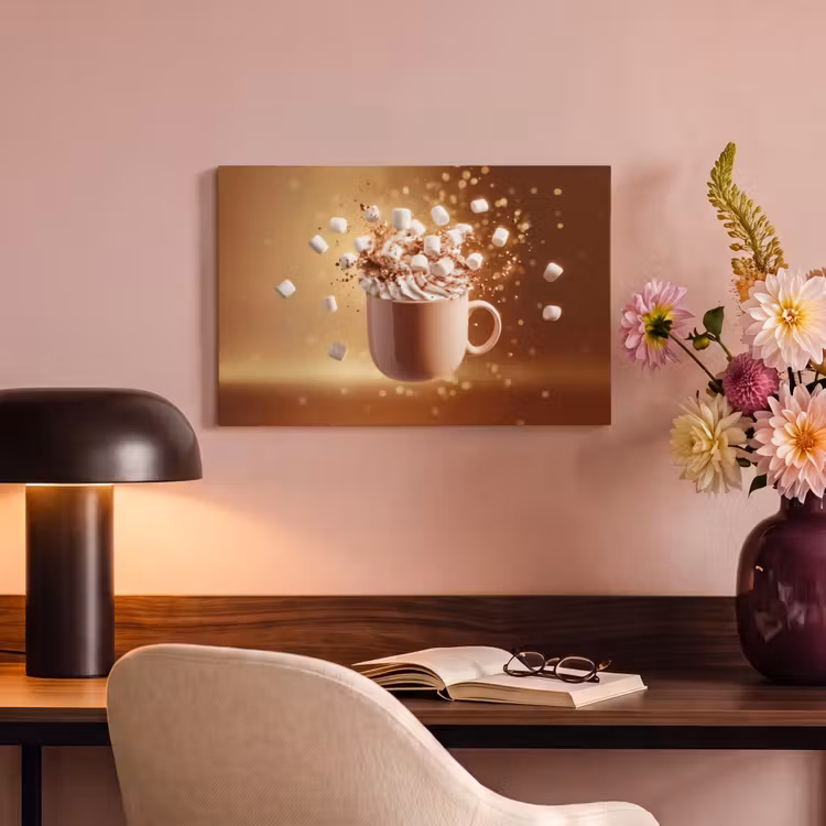 Canvas schilderij - Chocomelk - Drinken - Warm - Bruin — 4