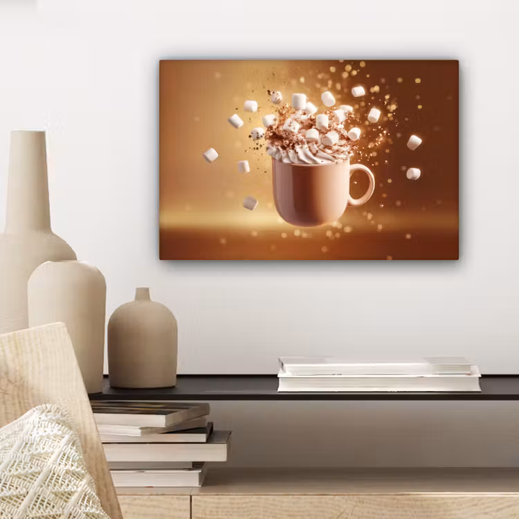 Canvas schilderij - Chocomelk - Drinken - Warm - Bruin — 5
