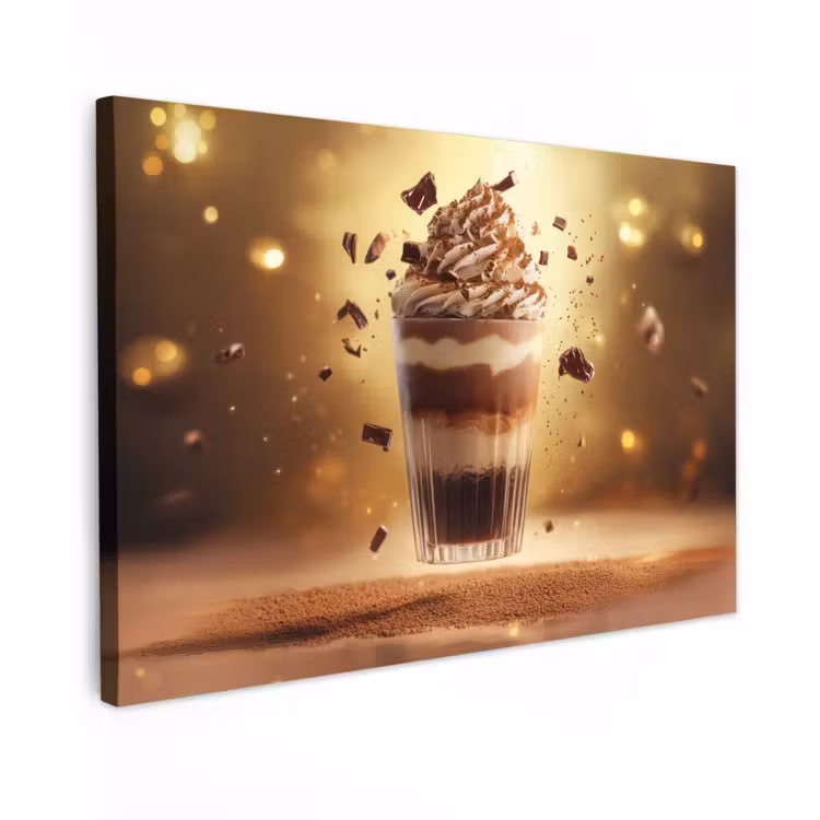 Canvas schilderij - Dessert - Chocolade - Zoet - Eten — 1