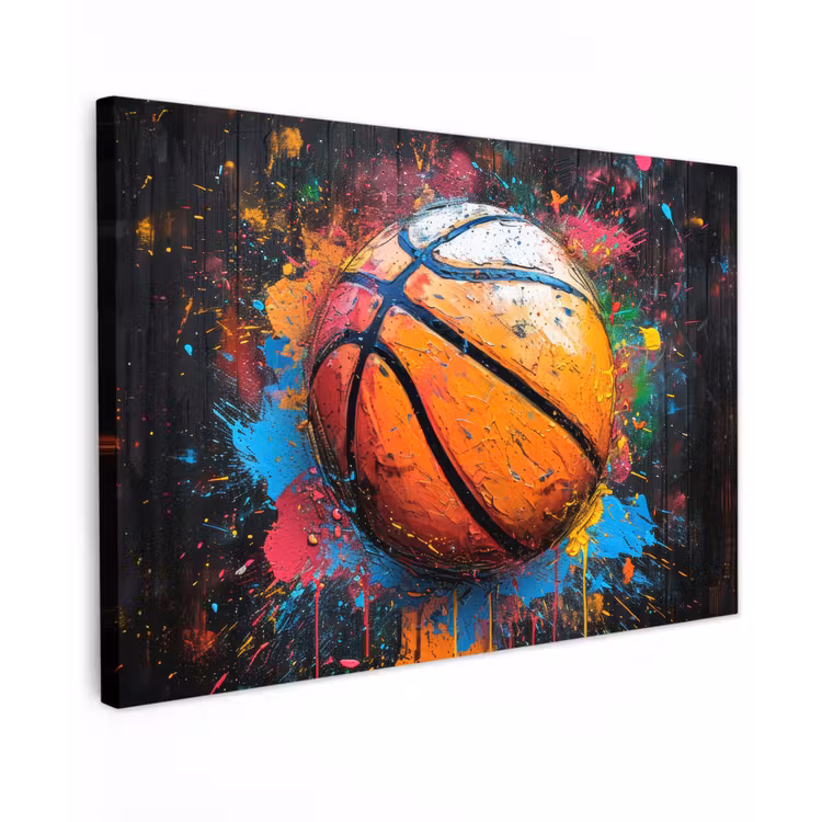 Canvas schilderij - Graffiti - Basketbal - Verf - Sport — 1