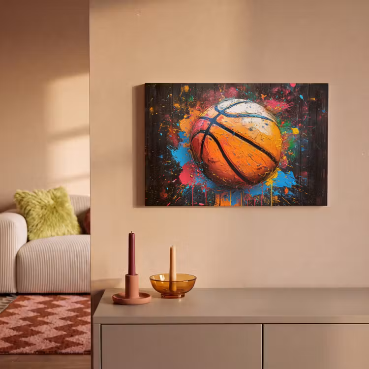 Canvas schilderij - Graffiti - Basketbal - Verf - Sport — 2